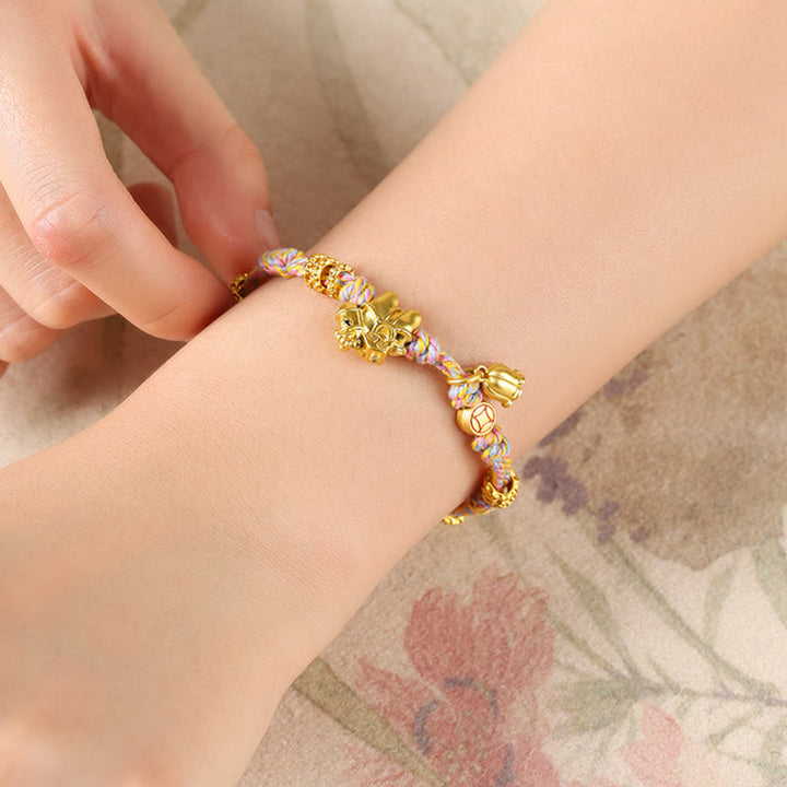 Buddha Stones午年 銅製 富 チベット 編み込み ロープ ブレスレット - image 12