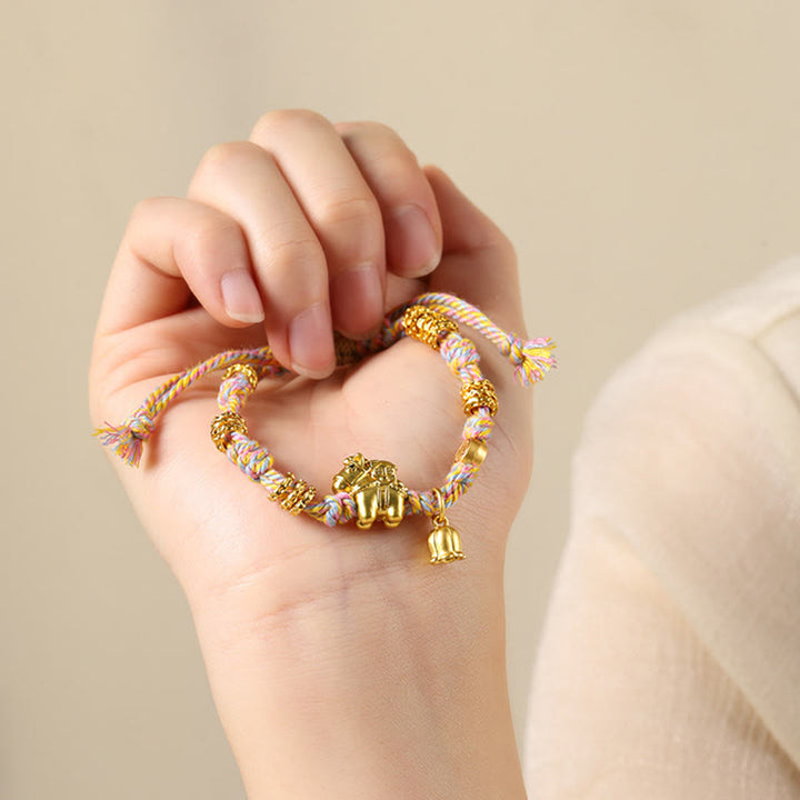 Buddha Stones午年 銅製 富 チベット 編み込み ロープ ブレスレット - image 8