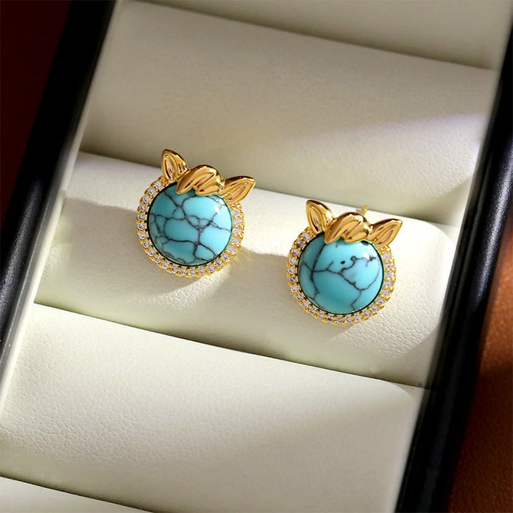 Buddha Stones馬耳型銅ターコイズバランスイヤリング - image 3