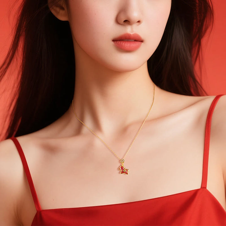 Buddha Stones午年銅貨 925スターリングシルバー 赤瑪瑙良縁祈願ネックレスペンダント - image 2