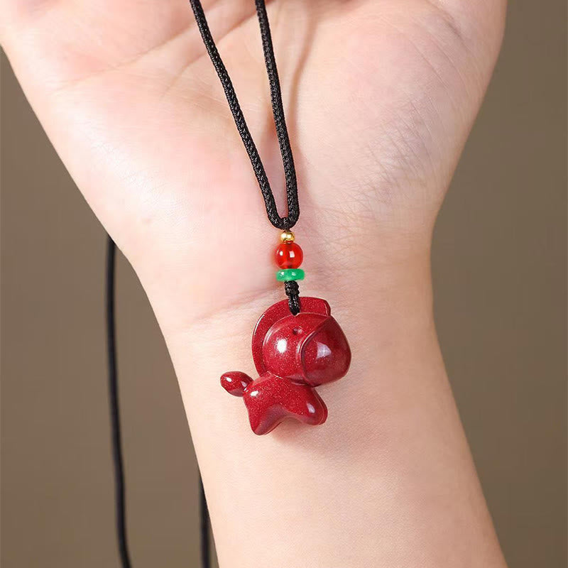 Buddha Stones午年 辰砂 落ち着いたネックレスペンダント - image 2