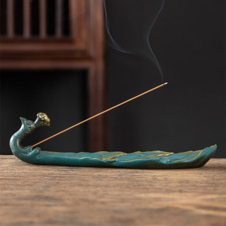 Buddha Stones孔雀型幸運繁栄家の装飾 香炉 - image 4