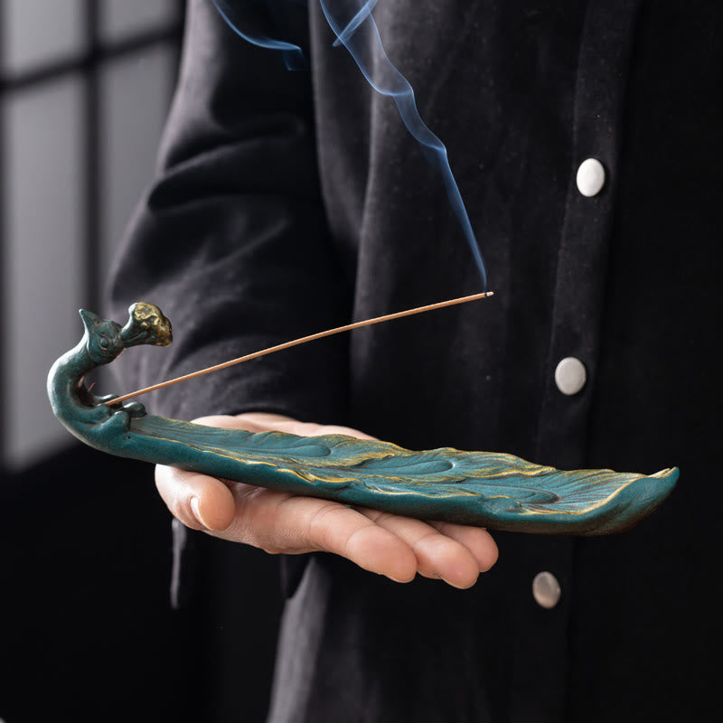 Buddha Stones孔雀型幸運繁栄家の装飾 香炉 - image 5