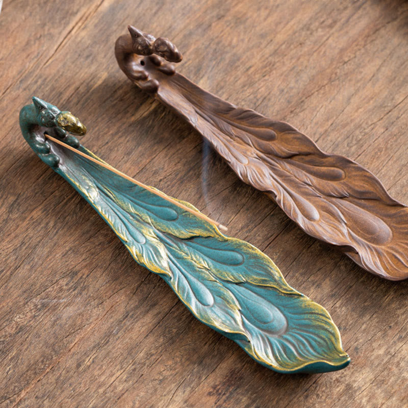 Buddha Stones孔雀型幸運繁栄家の装飾 香炉 - image 11