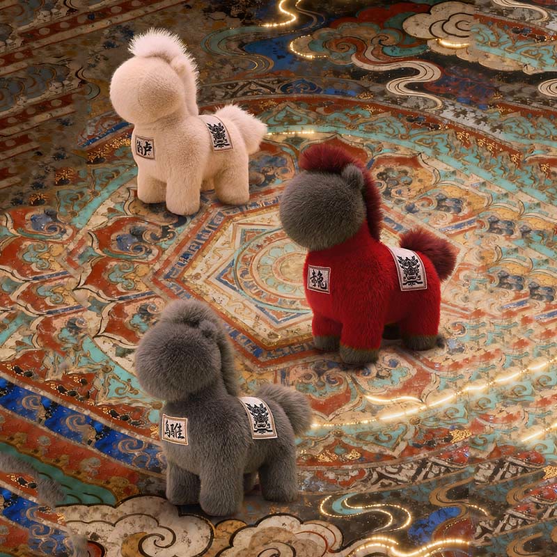 馬年刺繍入りBuddha Stones入り鞍パッドぬいぐるみホームデコレーション - image 15