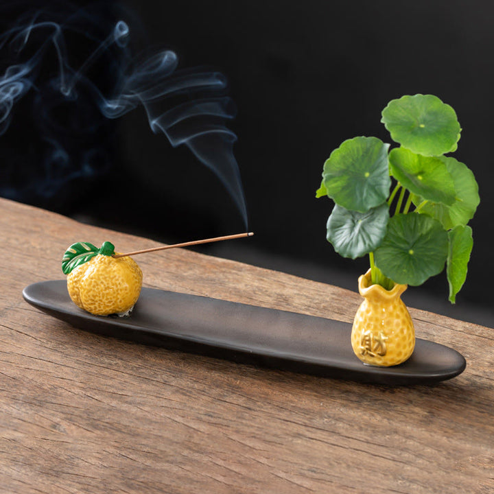 Buddha StonesPiXiu富をもたらす 家の装飾 香炉 - イエロータンジェリン（25.7×7.5×5.8cm） - image 18