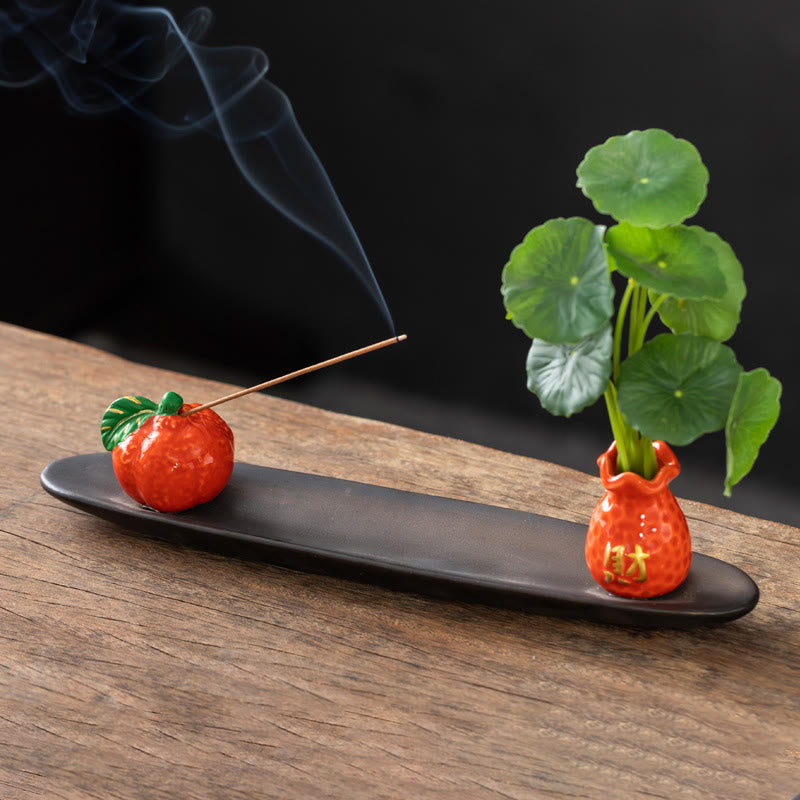 Buddha StonesPiXiu富をもたらす 家の装飾 香炉 - オレンジタンジェリン（25.7×7.5×5.8cm） - image 15