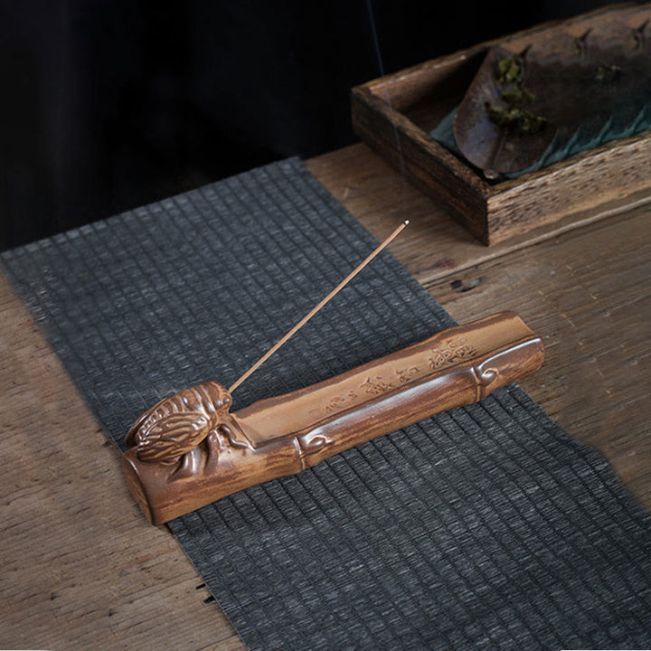 Buddha Stones小型ボート 蝉 家の装飾 香炉 - セミ（25×5.5×5.5cm） - image 7