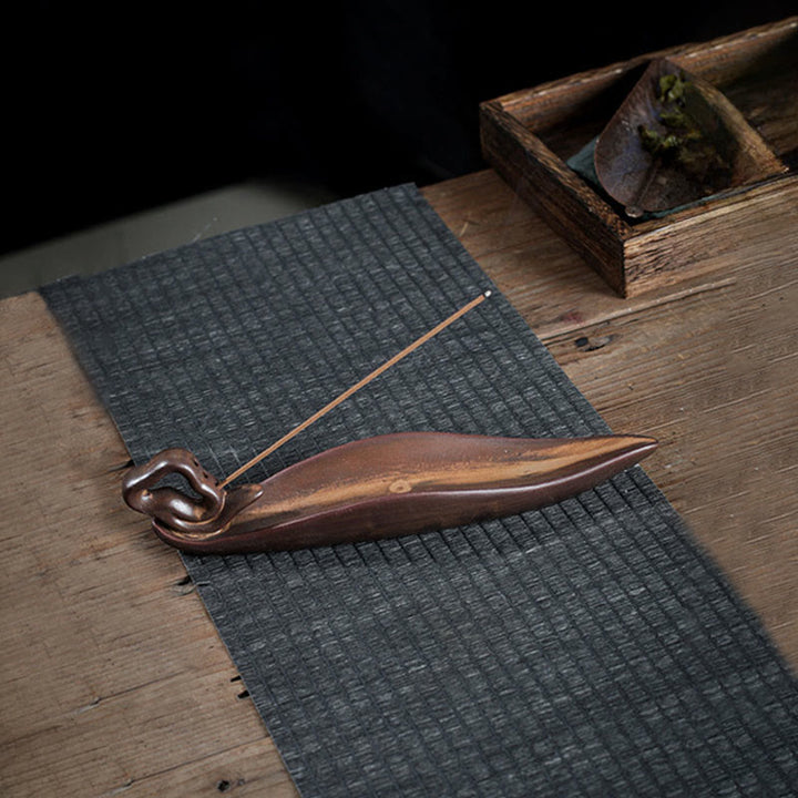 Buddha Stones小型ボート 蝉 家の装飾 香炉 - ボート（25×5.5×5.5cm） - image 5