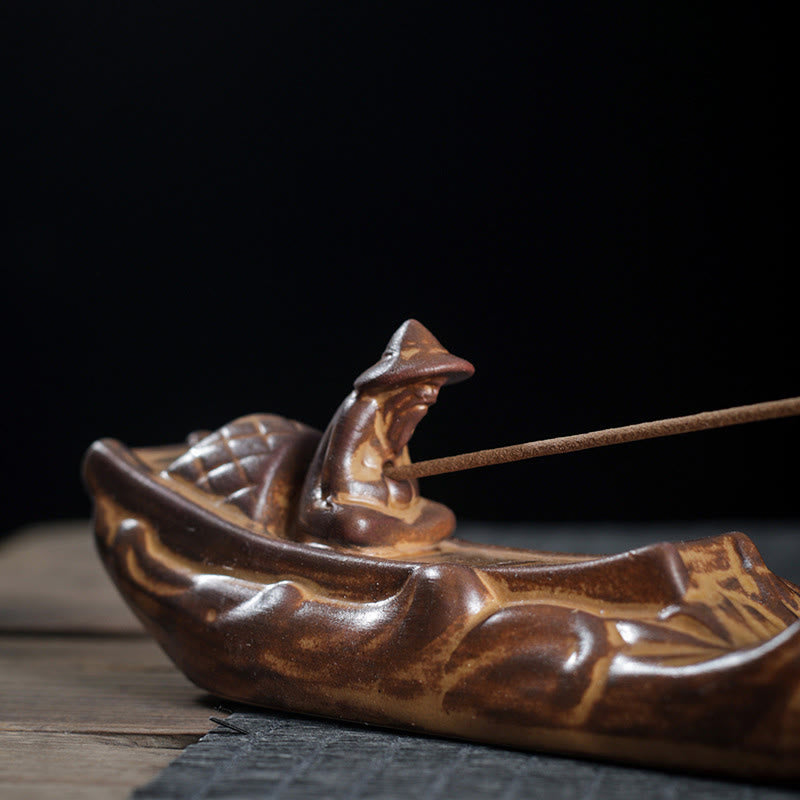 Buddha Stones小型ボート 蝉 家の装飾 香炉 - image 1