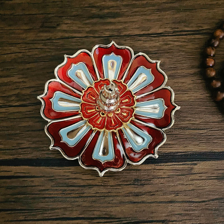 Buddha Stones蓮 家の装飾 香炉 - 赤い蓮（8.8×3.2cm） - image 0