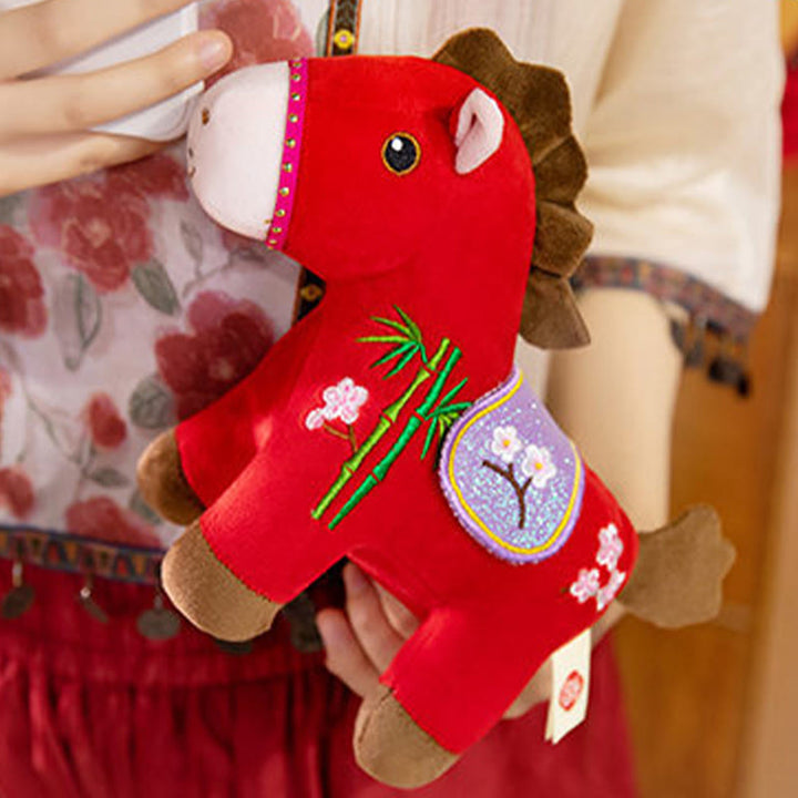 Buddha Stones午年 梅 竹模様 ぬいぐるみ 富と豊かさ装飾 - image 2