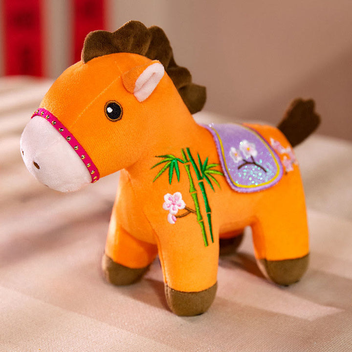 Buddha Stones午年 梅 竹模様 ぬいぐるみ 富と豊かさ装飾 - オレンジ - 10×8×20cm - image 6