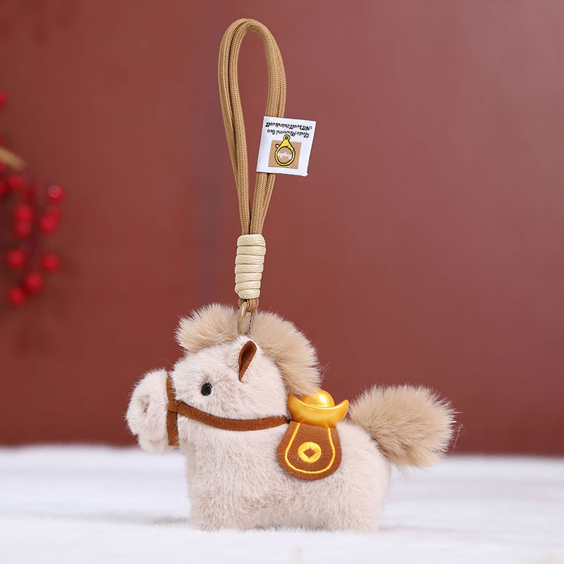 Buddha Stones午年 金塊 単色 ぬいぐるみ ポニー 吊り下げ装飾 - バーリーウッド ホースロープ - image 26