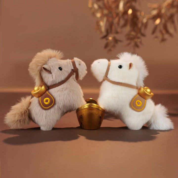 Buddha Stones午年 金塊 単色 ぬいぐるみ ポニー 吊り下げ装飾 - image 0