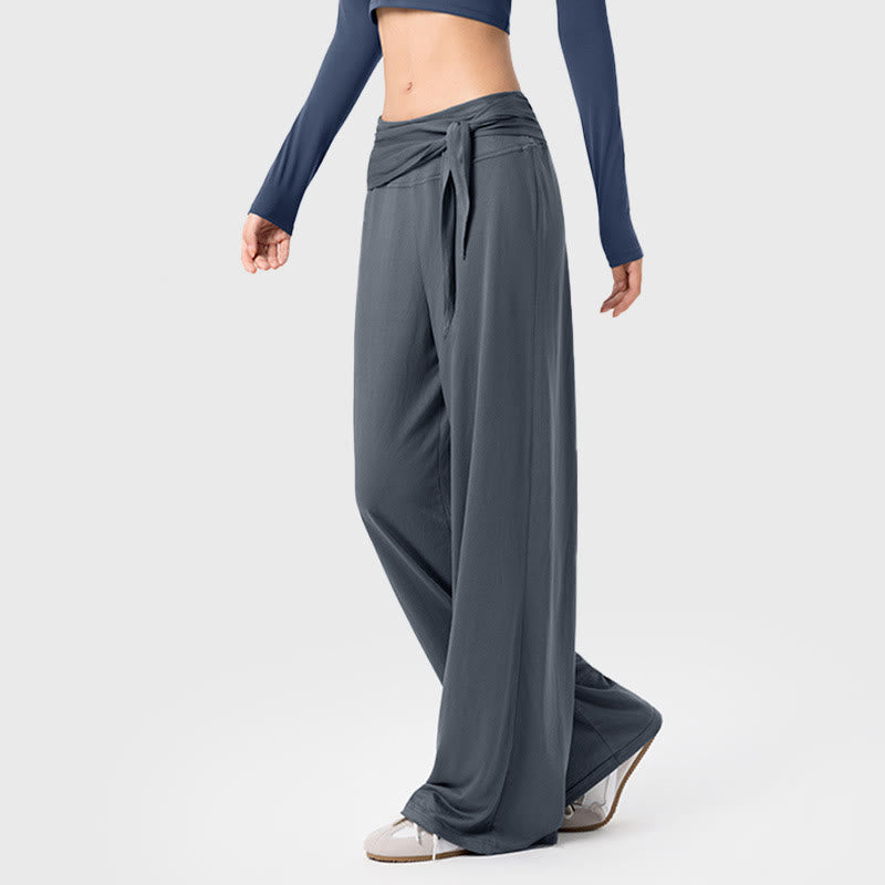 Buddha Stonesカジュアル レースアップ 通気性 スポーツ レディース ワイドレッグパンツ - グレー - US12、 UK/AU16、 EU44 (XL) - image 2