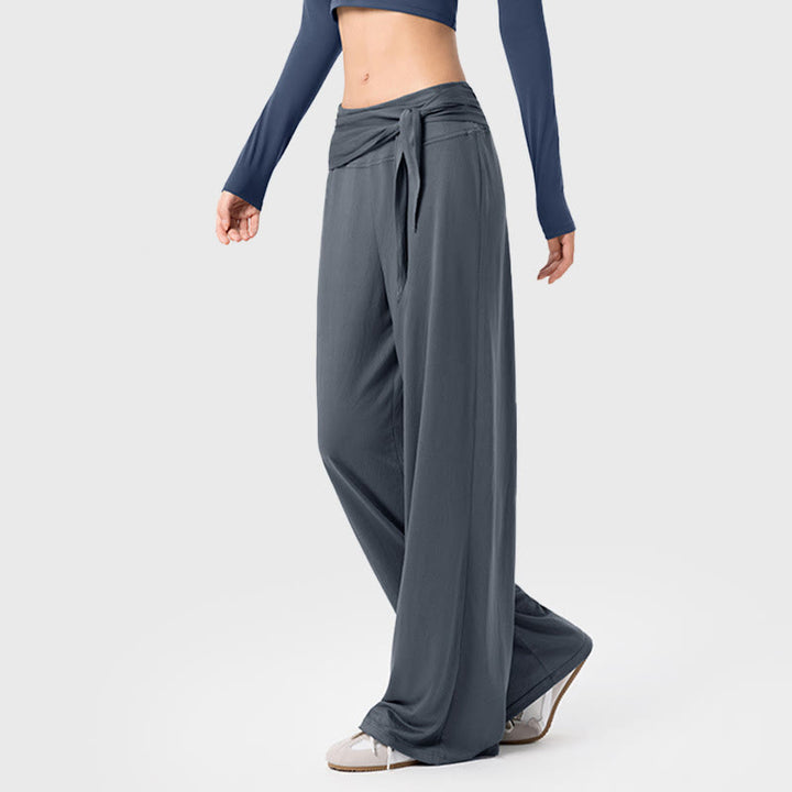 Buddha Stonesカジュアル レースアップ 通気性 スポーツ レディース ワイドレッグパンツ - グレー - US12、 UK/AU16、 EU44 (XL) - image 2