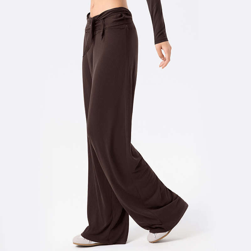 Buddha Stonesカジュアル レースアップ 通気性 スポーツ レディース ワイドレッグパンツ - image 11