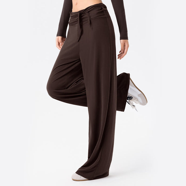 Buddha Stonesカジュアル レースアップ 通気性 スポーツ レディース ワイドレッグパンツ - image 13