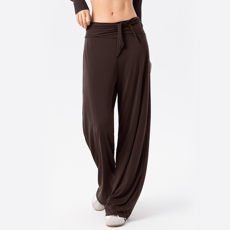Buddha Stonesカジュアル レースアップ 通気性 スポーツ レディース ワイドレッグパンツ - image 10