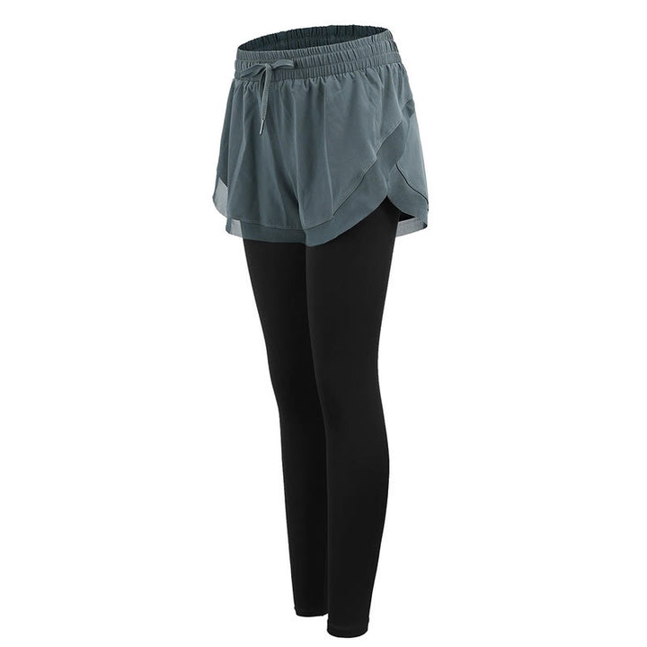 Buddha Stones 2 in 1 スポーツタイツ アウトドア フィットネス レディース レギンス ヨガパンツ - キャデットブルー - US12、 UK/AU16、 EU44 (XL) - image 5