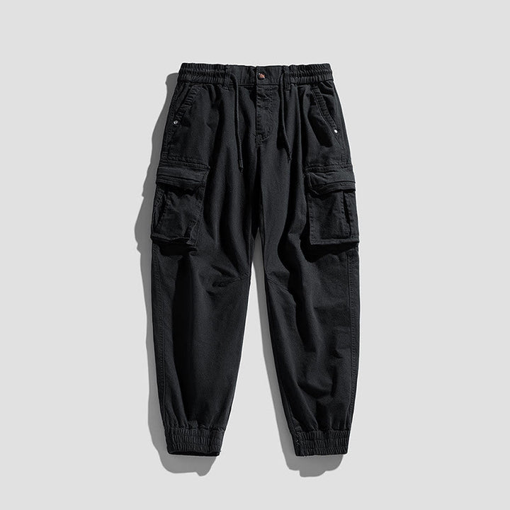 Buddha Stones夏用コットン 伸縮性のある袖口 テーパード メンズパンツ ポケット付き - 黒 - US/UK/AU48、 EU58 (6XL) - image 11