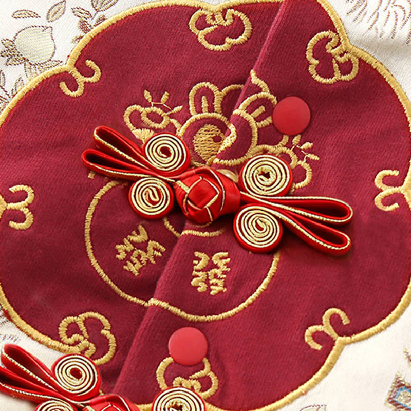 Buddha Stones 2点セット 冬用 ウサギ ピーチ柄 ベビー 幼児 男の子 コットン 長袖 タンスーツ 伸縮性ウエスト パンツ ポケット付き 衣装セット - image 8