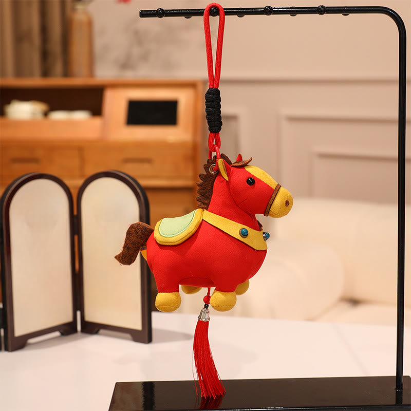 馬年用Buddha Stonesマルチカラー かわいい馬のタッセル豊かさロープ 吊り下げ装飾 - image 2