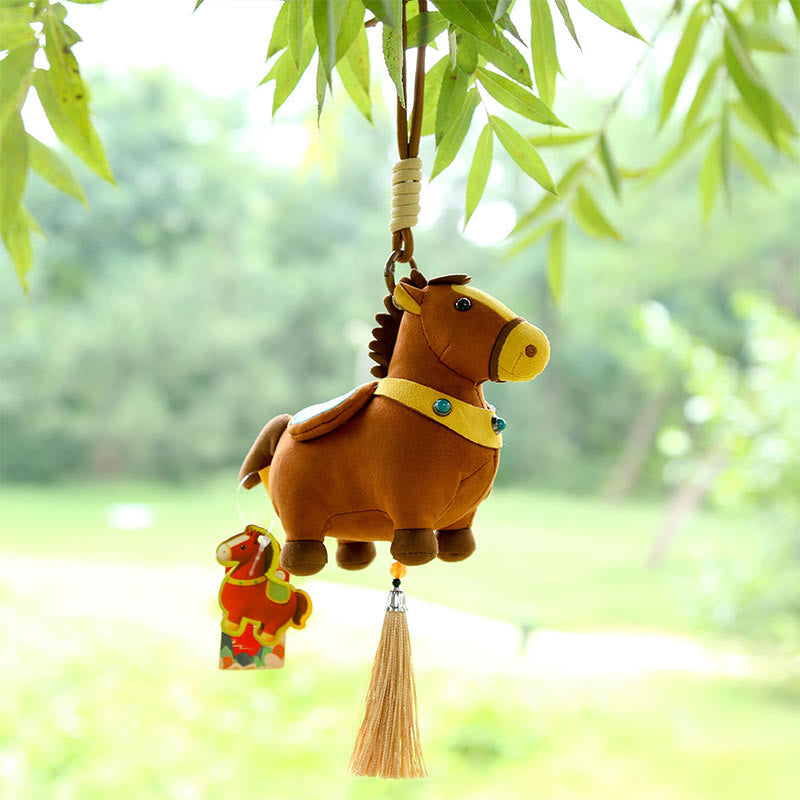 馬年用Buddha Stonesマルチカラー かわいい馬のタッセル豊かさロープ 吊り下げ装飾 - image 18