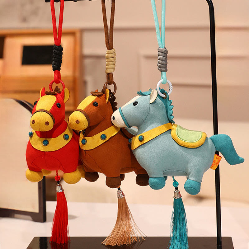 馬年用Buddha Stonesマルチカラー かわいい馬のタッセル豊かさロープ 吊り下げ装飾 - image 26