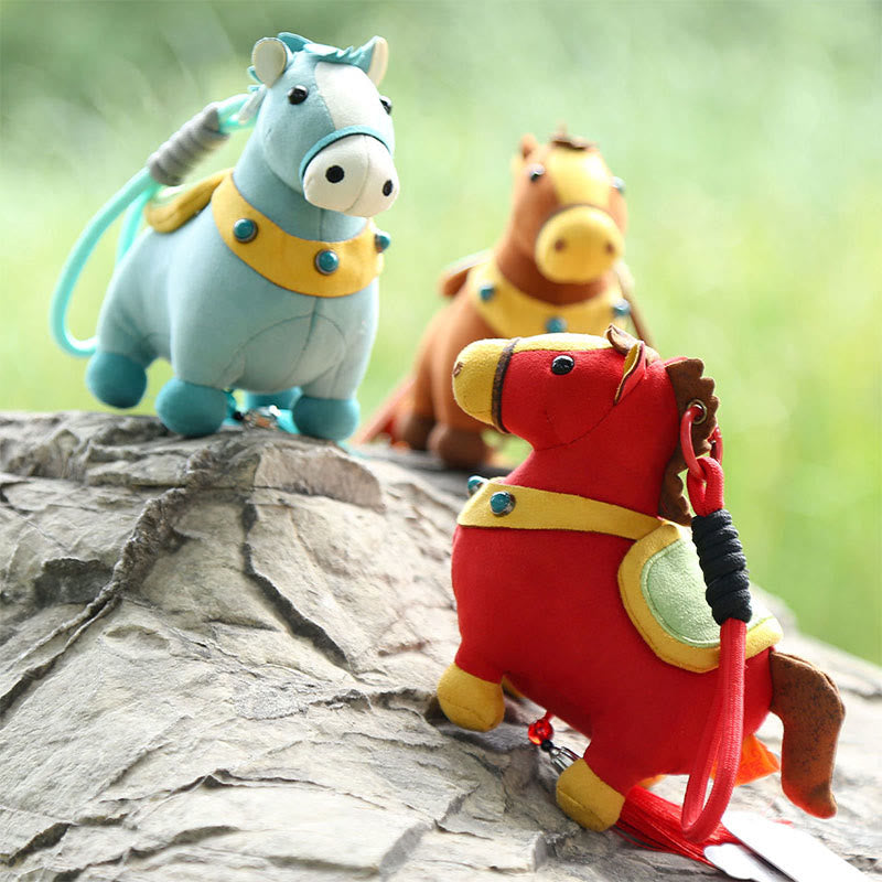 馬年用Buddha Stonesマルチカラー かわいい馬のタッセル豊かさロープ 吊り下げ装飾 - image 31