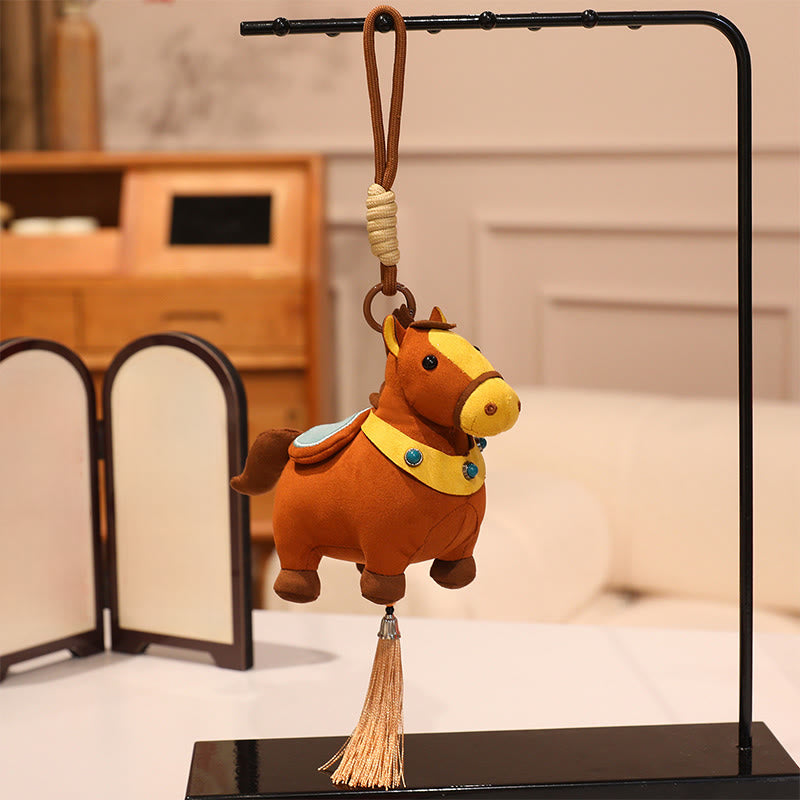 馬年用Buddha Stonesマルチカラー かわいい馬のタッセル豊かさロープ 吊り下げ装飾 - image 17