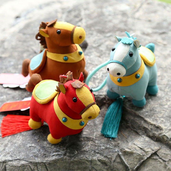 馬年用Buddha Stonesマルチカラー かわいい馬のタッセル豊かさロープ 吊り下げ装飾 - image 33