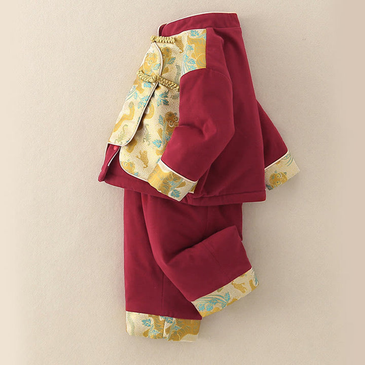 Buddha Stones 2点セット 冬 かわいい タイガーデザイン ベビー 幼児 男の子 コットン 長袖 タンスーツ 伸縮性ウエスト パンツ ポケット付き 衣装セット - image 3