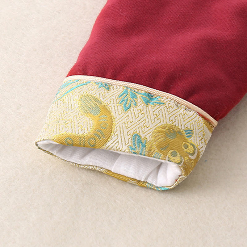 Buddha Stones 2点セット 冬 かわいい タイガーデザイン ベビー 幼児 男の子 コットン 長袖 タンスーツ 伸縮性ウエスト パンツ ポケット付き 衣装セット - image 10