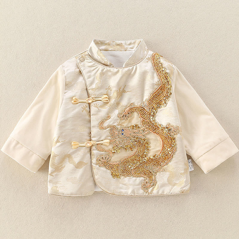 Buddha Stones 2点セット 冬 かわいい ドラゴン デザイン 男の子 コットン 長袖 タンスーツ 伸縮性ウエスト パンツ 衣装セット - image 4