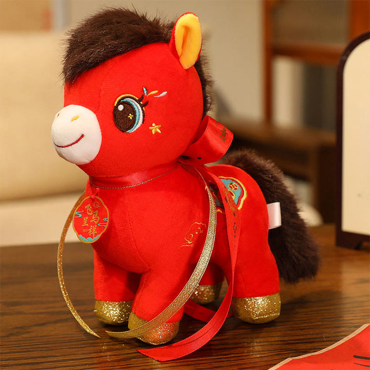 Buddha Stones 午年 縁起の良い雲模様 翼のある馬のぬいぐるみ エネルギー ホームデコレーション - 馬 - 20cm（耳から足まで） - image 3