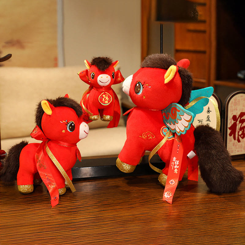 Buddha Stones 午年 縁起の良い雲模様 翼のある馬のぬいぐるみ エネルギー ホームデコレーション - image 5