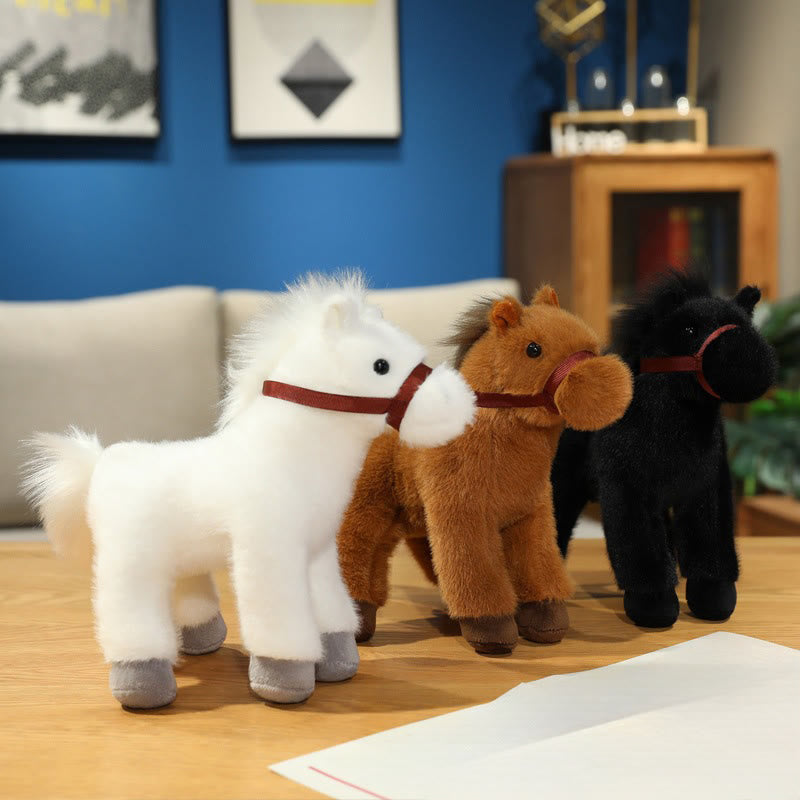 Buddha Stones 馬年 かわいい 無地 ポニー ぬいぐるみ豊かさ家の装飾 - image 0