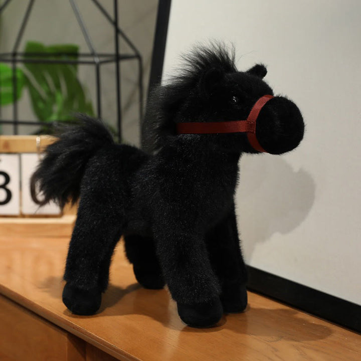 Buddha Stones 馬年 かわいい 無地 ポニー ぬいぐるみ豊かさ家の装飾 - 黒 - 23cm（耳から足まで） - image 9