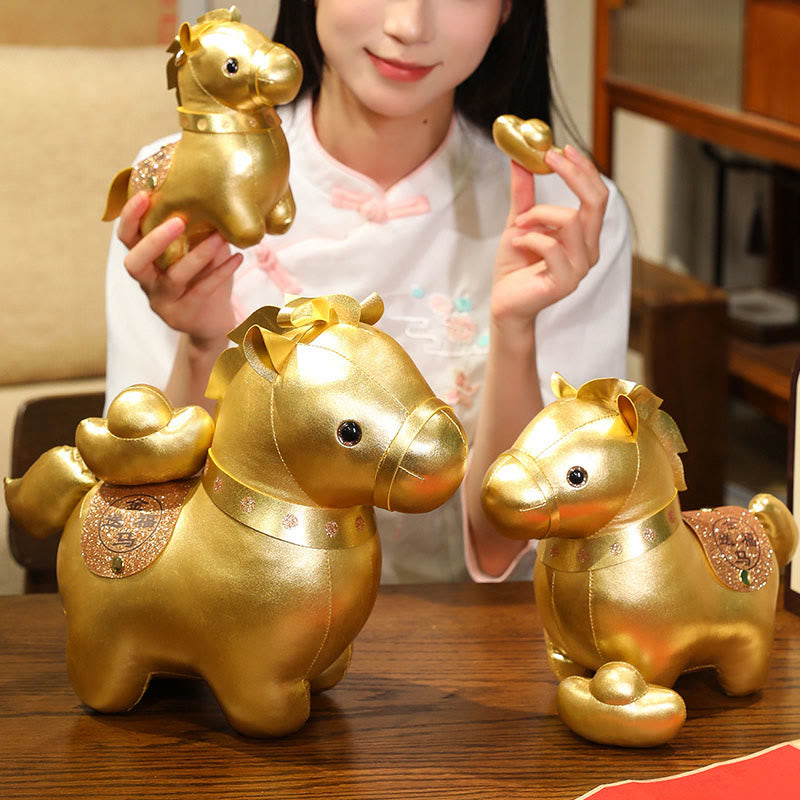 Buddha Stones 午年の金塊 かわいいポニー人形豊かさのホームデコレーション - image 7
