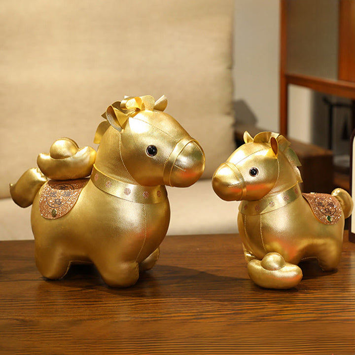 Buddha Stones 午年の金塊 かわいいポニー人形豊かさのホームデコレーション - image 6