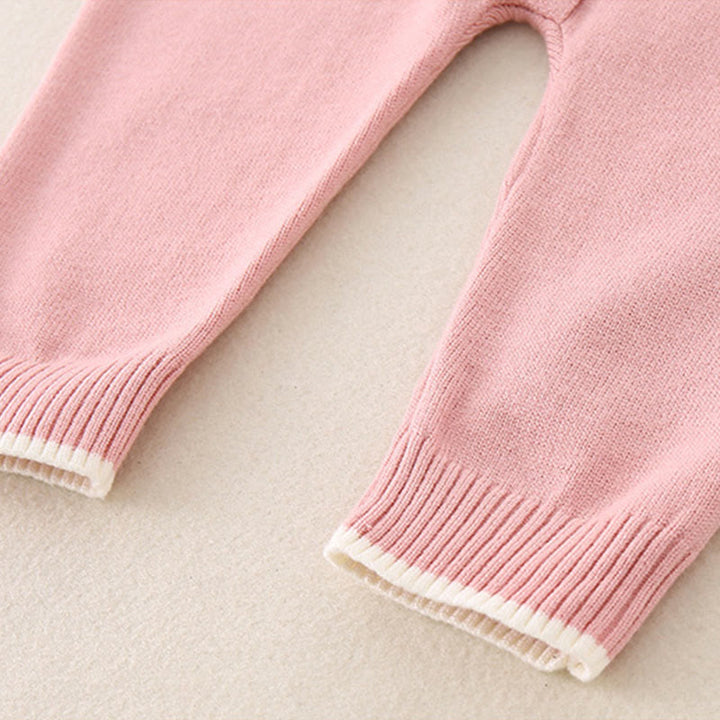 Buddha Stones春秋カラーブロッキング ベビーガールズ 長袖 フード付き ニットワンピース ロンパース - image 14