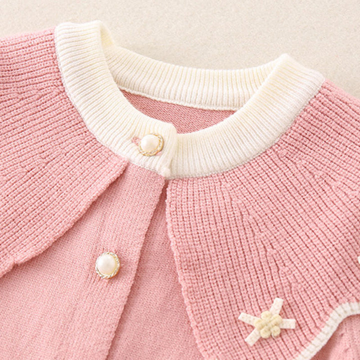 Buddha Stones春秋カラーブロッキング ベビーガールズ 長袖 フード付き ニットワンピース ロンパース - image 11