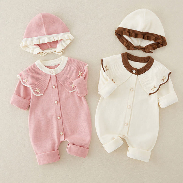 Buddha Stones春秋カラーブロッキング ベビーガールズ 長袖 フード付き ニットワンピース ロンパース - image 18