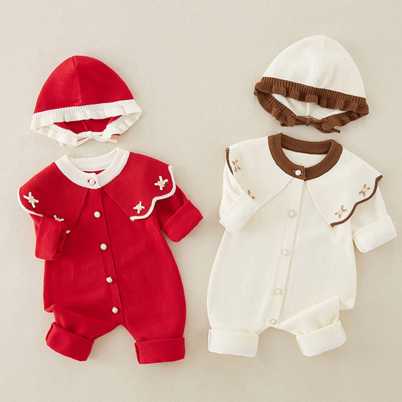 Buddha Stones春秋カラーブロッキング ベビーガールズ 長袖 フード付き ニットワンピース ロンパース - image 17