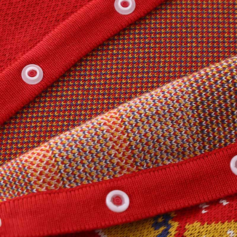 Buddha Stones秋冬 赤龍柄 男の子 女の子 コットン 長袖 ニット ワンピース ロンパース - image 7