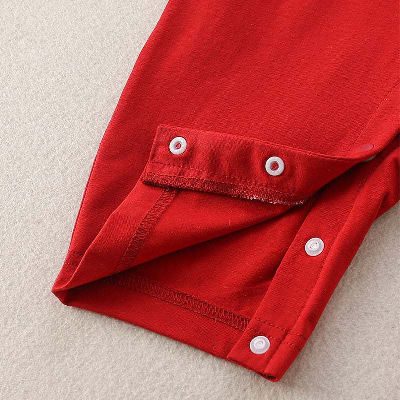 Buddha Stones春秋 レッド バタフライ デザイン ベビー ガール コットン 長袖 ワンピース ロンパース - image 6