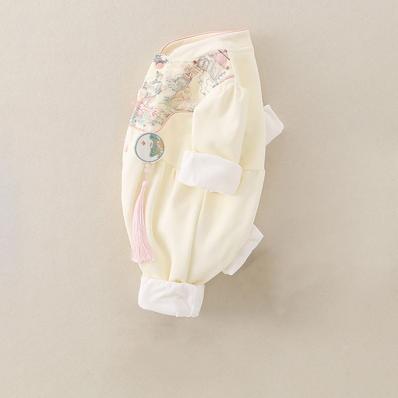 Buddha Stones春秋用 パビリオンデザイン ベビーガール コットン 長袖 ワンピース ロンパース - image 4