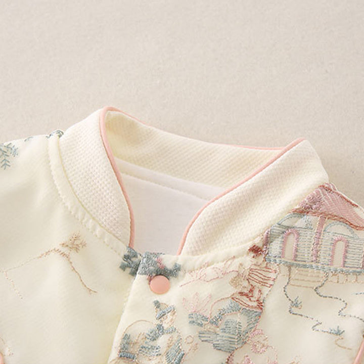 Buddha Stones春秋用 パビリオンデザイン ベビーガール コットン 長袖 ワンピース ロンパース - image 5